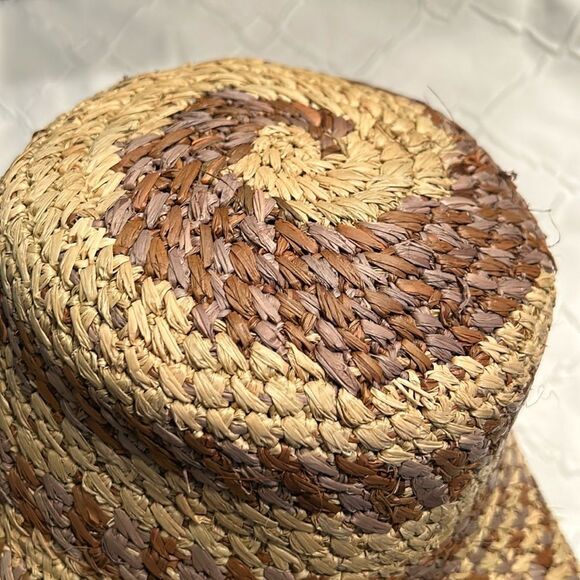 San Diego Hat Company Brown/Tan Straw Hat Frayed Edge Bucket Hat NWT - Picture 4 of 6